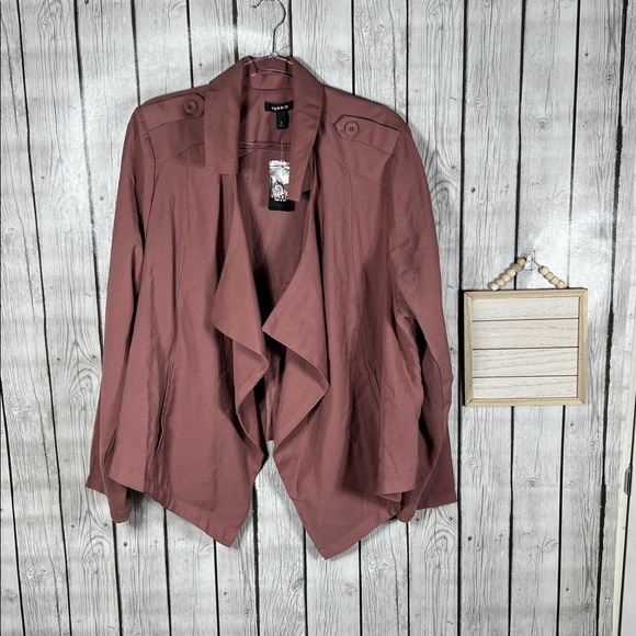 Torrid Twill Drape Front Jacket Size 3 - Picture 2 of 16